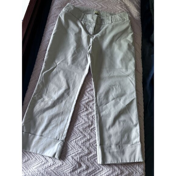 Caslon khaki color cropped flat front pants size 10 - Picture 1 of 6